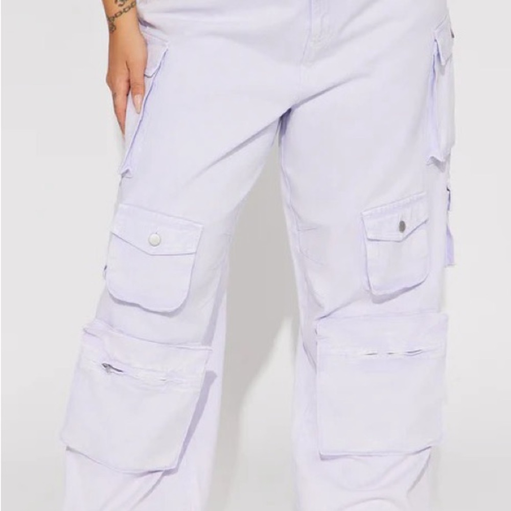 Trendy Lavender Utility/Cargo Jeans